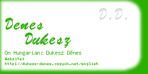 denes dukesz business card